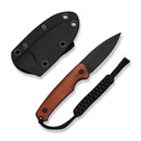 CIVIVI Altus Fixed Blade Knife Guibourtia Wood Handle (2.99" Gray Stonewashed 14C28N Blade) C20076B - 2, With 1PC Black Lanyard, Black Kydex Sheath & T - Clip - CIVIVI