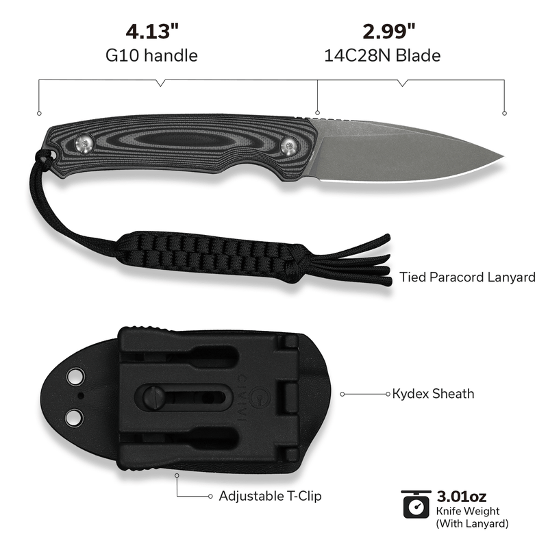 CIVIVI Altus Fixed Blade Knife OD Green G10 Handle (2.99