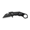 CIVIVI Amaroq Flipper & Thumb Stud & Button Lock Knife Black Aluminum Handle (2.11" Black Stonewashed Nitro - V Blade) C24018 - 2