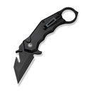 CIVIVI Amaroq Flipper & Thumb Stud & Button Lock Knife Black Aluminum Handle (2.11" Black Stonewashed Nitro - V Blade) C24018 - 2