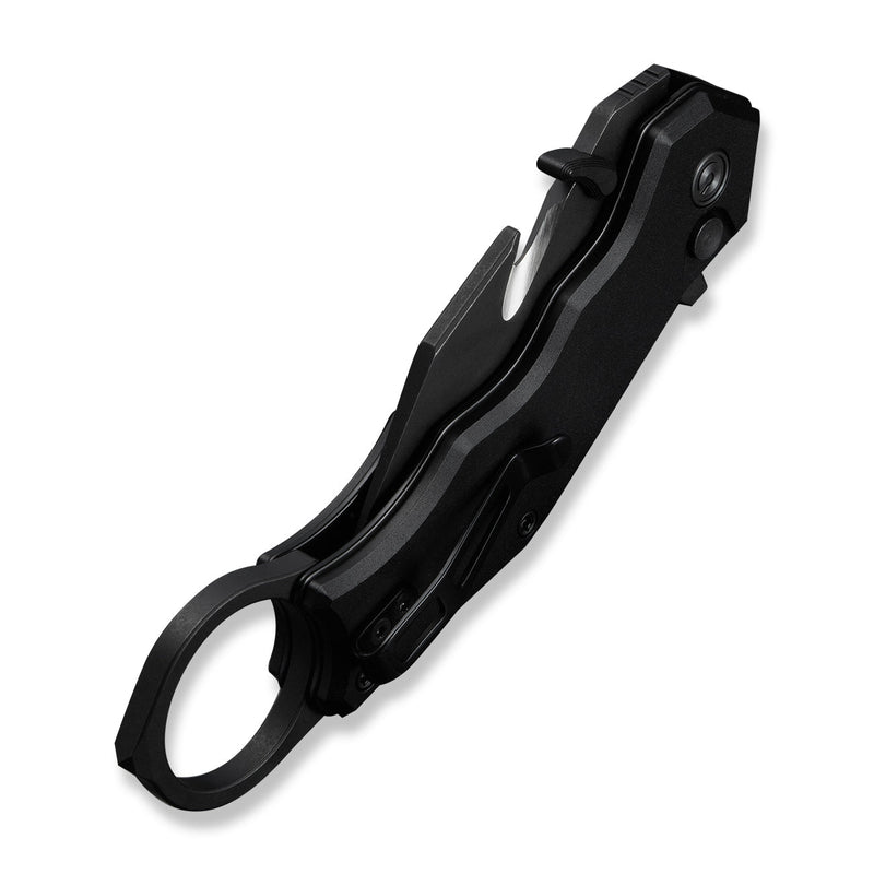 CIVIVI Amaroq Flipper & Thumb Stud & Button Lock Knife Black Aluminum Handle (2.11" Black Stonewashed Nitro - V Blade) C24018 - 2