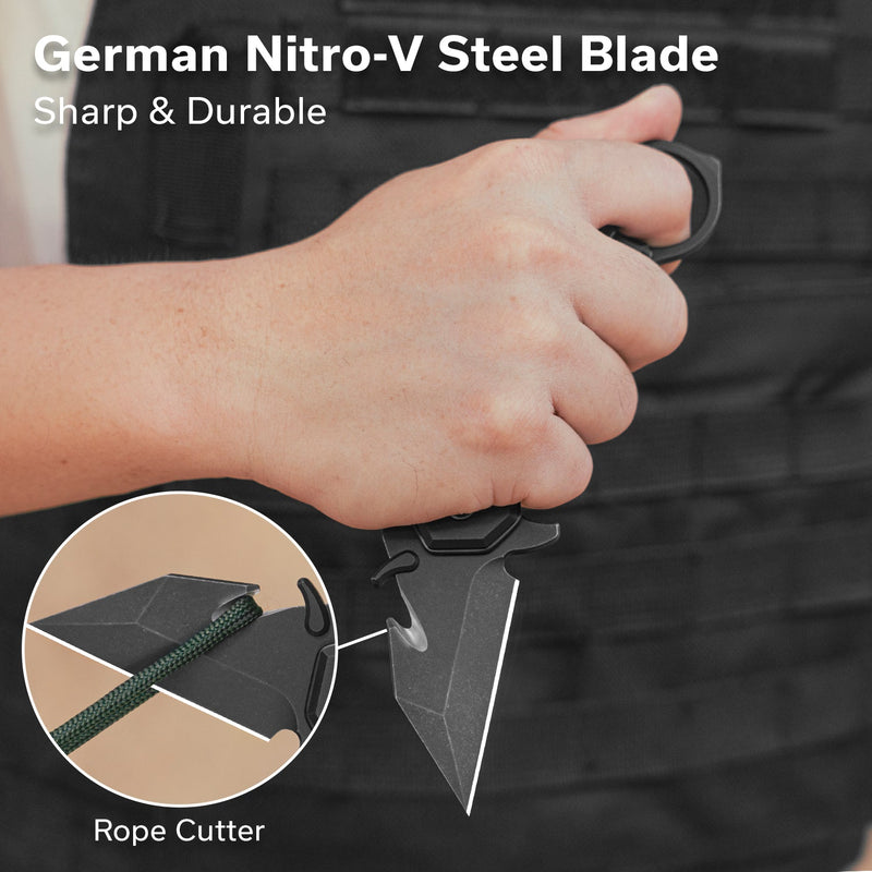 CIVIVI Amaroq Flipper & Thumb Stud & Button Lock Knife Black Aluminum Handle (2.11" Black Stonewashed Nitro - V Blade) C24018 - 2