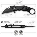 CIVIVI Amaroq Flipper & Thumb Stud & Button Lock Knife Black Aluminum Handle (2.11" Black Stonewashed Nitro - V Blade) C24018 - 2
