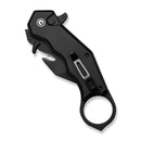 CIVIVI Amaroq Flipper & Thumb Stud & Button Lock Knife Black Aluminum Handle (2.11" Black Stonewashed Nitro - V Blade) C24018 - 2