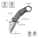 CIVIVI Amaroq Flipper & Thumb Stud & Button Lock Knife Gray Aluminum Handle (2.11" Satin Finished Nitro - V Blade) C24018 - 1