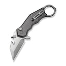 CIVIVI Amaroq Flipper & Thumb Stud & Button Lock Knife Gray Aluminum Handle (2.11" Satin Finished Nitro - V Blade) C24018 - 1