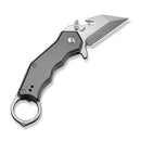 CIVIVI Amaroq Flipper & Thumb Stud & Button Lock Knife Gray Aluminum Handle (2.11" Satin Finished Nitro - V Blade) C24018 - 1