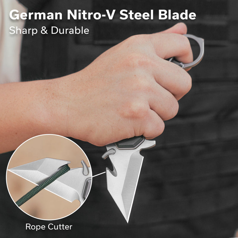 CIVIVI Amaroq Flipper & Thumb Stud & Button Lock Knife Gray Aluminum Handle (2.11" Satin Finished Nitro - V Blade) C24018 - 1