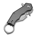 CIVIVI Amaroq Flipper & Thumb Stud & Button Lock Knife Gray Aluminum Handle (2.11" Satin Finished Nitro - V Blade) C24018 - 1