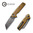 CIVIVI Amirite Flipper & Thumb Stud & Button Lock Knife Ultem Handle (3.48" Damascus Blade) C23028 - DS1 - CIVIVI