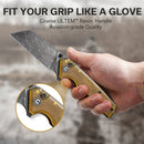 CIVIVI Amirite Flipper & Thumb Stud & Button Lock Knife Ultem Handle (3.48" Damascus Blade) C23028 - DS1 - CIVIVI