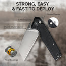 CIVIVI Amirite Flipper & Thumb Stud & Button Lock Knife G10 Handle (3.48" Nitro - V Blade) C23028 - 2 - CIVIVI