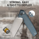 CIVIVI Amirite Flipper & Thumb Stud & Button Lock Knife G10 Handle (3.48" Nitro - V Blade) C23028 - 1 - CIVIVI