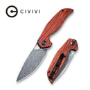 CIVIVI Anthropos Flipper Knife Wood Handle (3.25" Damascus Blade) C903DS - 2 - CIVIVI