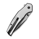 CIVIVI Aplomb Flipper & Thumb Stud Knife Satin & Black Aluminum Handle (3.39" Black Stonewashed Nitro - V Blade, Satin Flat) C25107 Sample1 - CIVIVI