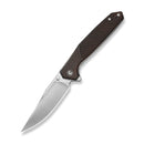 CIVIVI AristoFlick Flipper & Thumb Stud Knife Iron Wood Handle (3.48" Satin Finished Nitro - V Blade) C24093 Sample2 - CIVIVI
