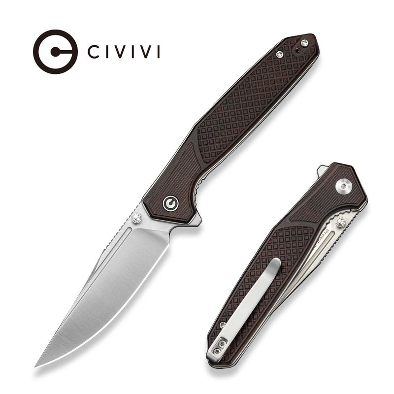 CIVIVI AristoFlick Flipper & Thumb Stud Knife Iron Wood Handle (3.48