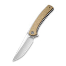 CIVIVI Asticus Flipper Knife Brass Handle (3.80" D2 Blade) C2002E - CIVIVI