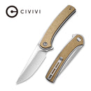 CIVIVI Asticus Flipper Knife Brass Handle (3.80" D2 Blade) C2002E - CIVIVI