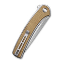 CIVIVI Asticus Flipper Knife Brass Handle (3.80" D2 Blade) C2002E - CIVIVI