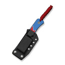 CIVIVI Baby Banter Fixed Blade - Jump Edition Red / White / Blue G10 Handle (2.39" Gray Stonewashed Nitro - V Blade) C23045A - 1, With 1PC Red Lanyard, Plain Bead Chain, Black Kydex Sheath & Clip - CIVIVI