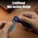 CIVIVI Baby Banter Slip Joint Thumb Stud Knife Blue G10 Handle (2.34" Gray Stonewashed Nitro-V Blade) C25066A-1 - CIVIVI