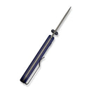 CIVIVI Baby Banter Slip Joint Thumb Stud Knife Blue G10 Handle (2.34" Gray Stonewashed Nitro - V Blade) C25066A - 1 - CIVIVI