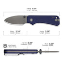 CIVIVI Baby Banter Slip Joint Thumb Stud Knife Blue G10 Handle (2.34" Gray Stonewashed Nitro-V Blade) C25066A-1 - CIVIVI