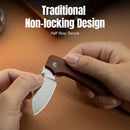 CIVIVI Baby Banter Slip Joint Thumb Stud Knife Guibourtia Wood Handle (2.34" Satin Finished Nitro-V Blade) C25066A-2 - CIVIVI
