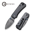 CIVIVI Baby Banter Thumb Stud Knife Carbon Fiber & G10 Handle (2.34" Damascus Blade) C19068S-DS1 - CIVIVI