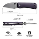 CIVIVI Baby Banter Wharncliffe Thumb Stud Knife Micarta Handle (2.32" Nitro - V Blade) C19068SC - 2 - CIVIVI