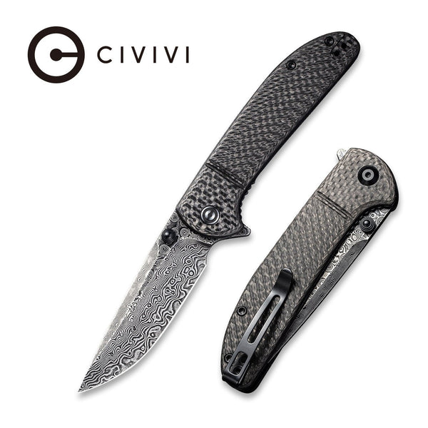 CIVIVI Badlands Vagabond Flipper & Thumb Stud Knife Carbon Fiber