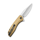 CIVIVI Baklash Flipper Knife Brass Handle (3.5" 154CM Blade) C801J - CIVIVI