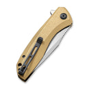 CIVIVI Baklash Flipper Knife Brass Handle (3.5" 154CM Blade) C801J - CIVIVI