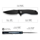 CIVIVI Baklash Flipper Knife G10 Handle (3.5" 9Cr18MoV Blade) C801H - CIVIVI