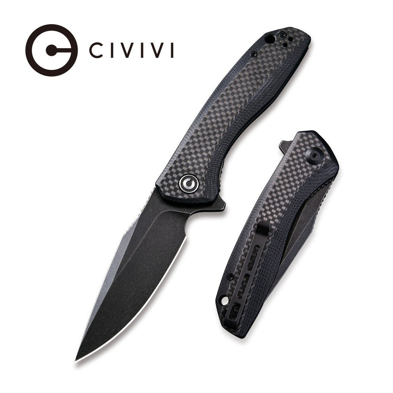 CIVIVI Baklash Flipper Knife G10 & Carbon Fiber Handle 9Cr18MoV