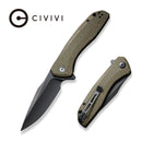 CIVIVI Baklash Flipper Knife Micarta Handle (3.5" 9Cr18MoV Blade) C801K - CIVIVI