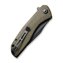 CIVIVI Baklash Flipper Knife Micarta Handle (3.5" 9Cr18MoV Blade) C801K - CIVIVI