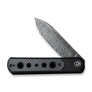 CIVIVI Banneret Flipper Knife Stainless Steel & G10 & Carbon Fiber Handle (3.48" Damascus Blade) C20040D - DS1 - CIVIVI