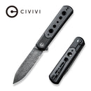 CIVIVI Banneret Flipper Knife Stainless Steel & G10 & Carbon Fiber Handle (3.48" Damascus Blade) C20040D - DS1 - CIVIVI