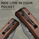 CIVIVI Bhaltair Flipper & Thumb Stud Knife Wood Handle (3.98" Damascus Blade) C23024 - DS1 - CIVIVI