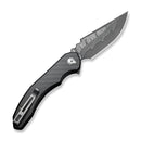 CIVIVI Bluetick Flipper Knife Carbon Fiber Overlay On Black G10 Handle (3.47" Damascus Blade) C23050 - DS2