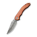 CIVIVI Bluetick Flipper Knife Wood Handle (3.47" Damascus Blade) C23050 - DS1 - CIVIVI