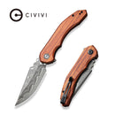CIVIVI Bluetick Flipper Knife Wood Handle (3.47" Damascus Blade) C23050 - DS1 - CIVIVI