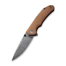 CIVIVI Brazen Flipper & Thumb Stud Knife Micarta Handle (3.46" Damascus Blade) C2102DS - 1 - CIVIVI