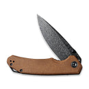 CIVIVI Brazen Flipper & Thumb Stud Knife Micarta Handle (3.46" Damascus Blade) C2102DS - 1 - CIVIVI