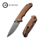 CIVIVI Brazen Flipper & Thumb Stud Knife Micarta Handle (3.46" Damascus Blade) C2102DS - 1 - CIVIVI