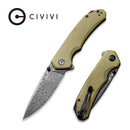 CIVIVI Brazen Flipper & Thumb Stud Knife Micarta Handle (3.46" Damascus Blade) C2102DS - 2 - CIVIVI