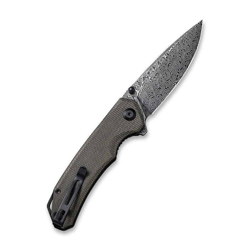 CIVIVI Brazen Flipper & Thumb Stud Knife Micarta Handle Damascus
