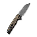 CIVIVI Brigand Flipper Knife Brass Handle (3.46" Damascus Blade) C909DS - 2 - CIVIVI